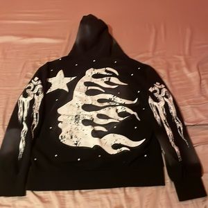 Hell Star Hoodie Black Distressed